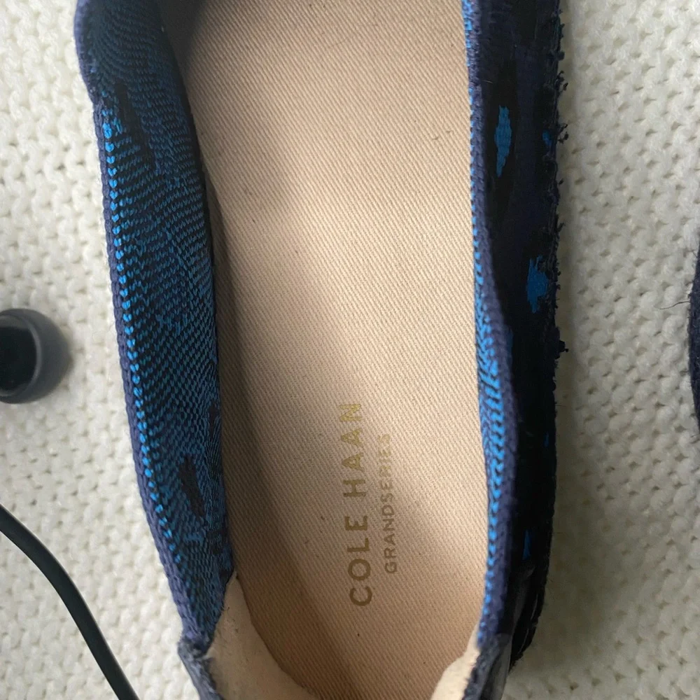 Cole Haan Cloudfeel Stitchlite Knit Espadrille 9B Shoe Women’s Blue Cheetah